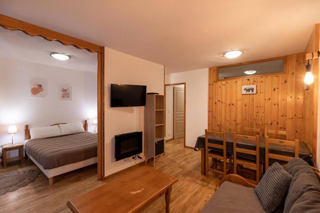Ferienwohnung T2 + Coin Montagne - Wifi/Piscine - Les Orres 1800 Exterior foto